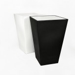 Location mange-debout conic blanc 70*70*110 avec plateau plexi blanc ou bois
