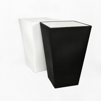 Location mange-debout conic blanc 70*70*110 avec plateau plexi blanc ou bois