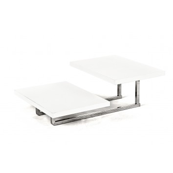 Location présentoir buffet 2 niveaux en bois blanc